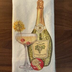 Flour Sack Kitchen Dish towel Holiday Champagne Mary Lake-Thompson